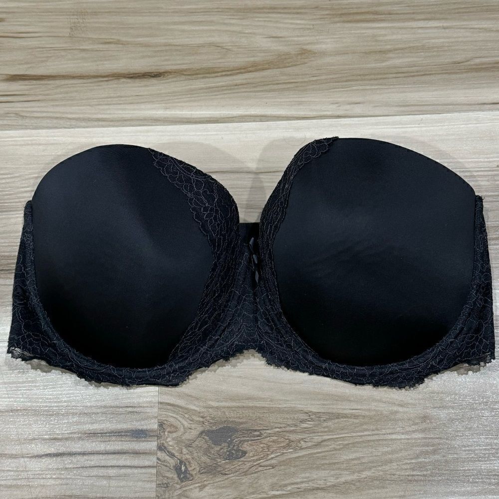 Victoria’s Secret Black Lace Strapless Bra Women’s 36DDD